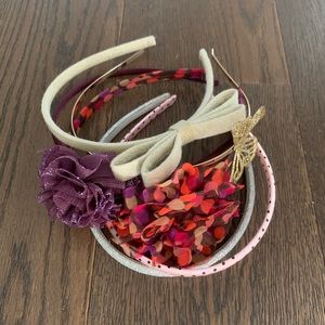 Kids girl’s youth age 3-8 headband hair accessories - 6 total